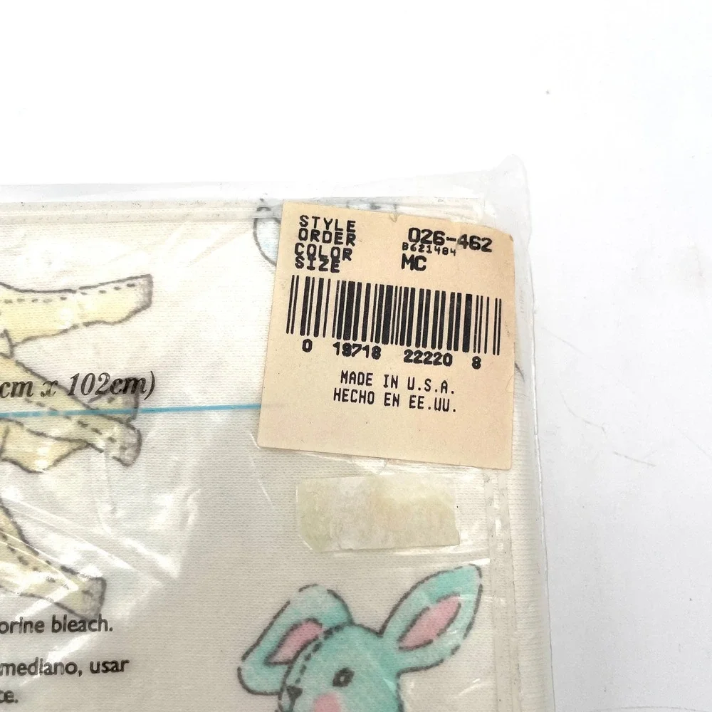 Carters Receiving Blanket Cotton Kids OS White NWT Vintage Animal Print 026-462